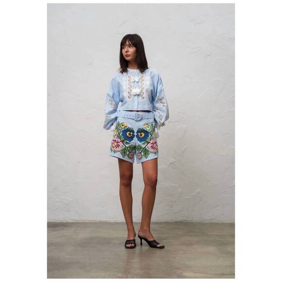 ANNABO Pants - NEW ANNABO elysian whisper shorts in light blue